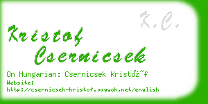 kristof csernicsek business card